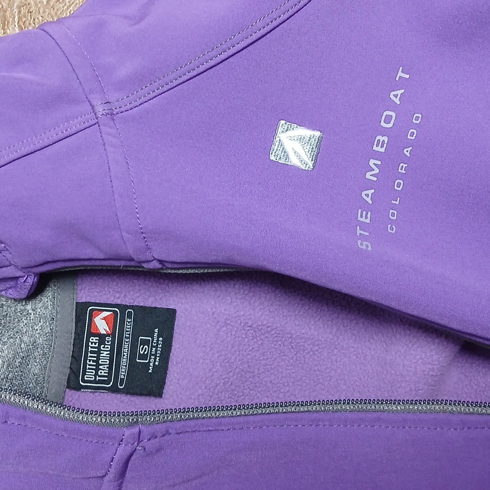 Outfitter Trading Co. Purple and Gray Hooded Performance Jacket Size Small - Picture 3 of 7